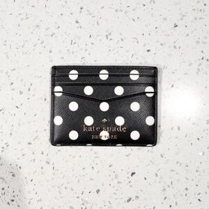 Kate Spade Black and White Polka Dot Card Holder